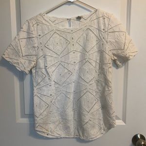 ⭐️SALE⭐️ J Crew Eyelet White Blouse *HAS STAIN